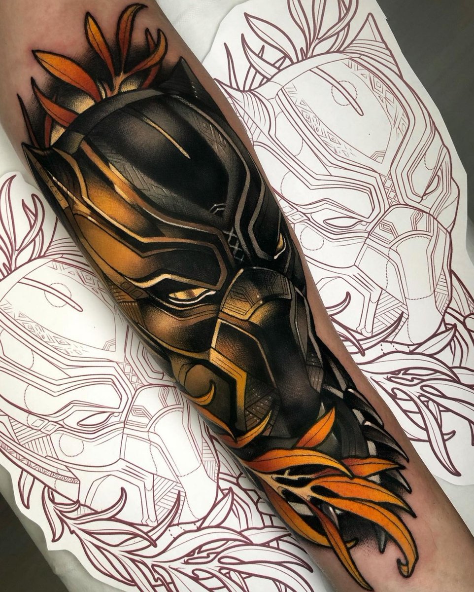 Marco Da Moda A Twitter: "Para Manter Viva A Cor De Uma Tatuagem, O Uso De Hidratante E Protetor Solar É Indispensável. Gostaram Da Tattoo Do Pantera Negra (Black Panther)? Confiram Mais 1200_x_962_jpg