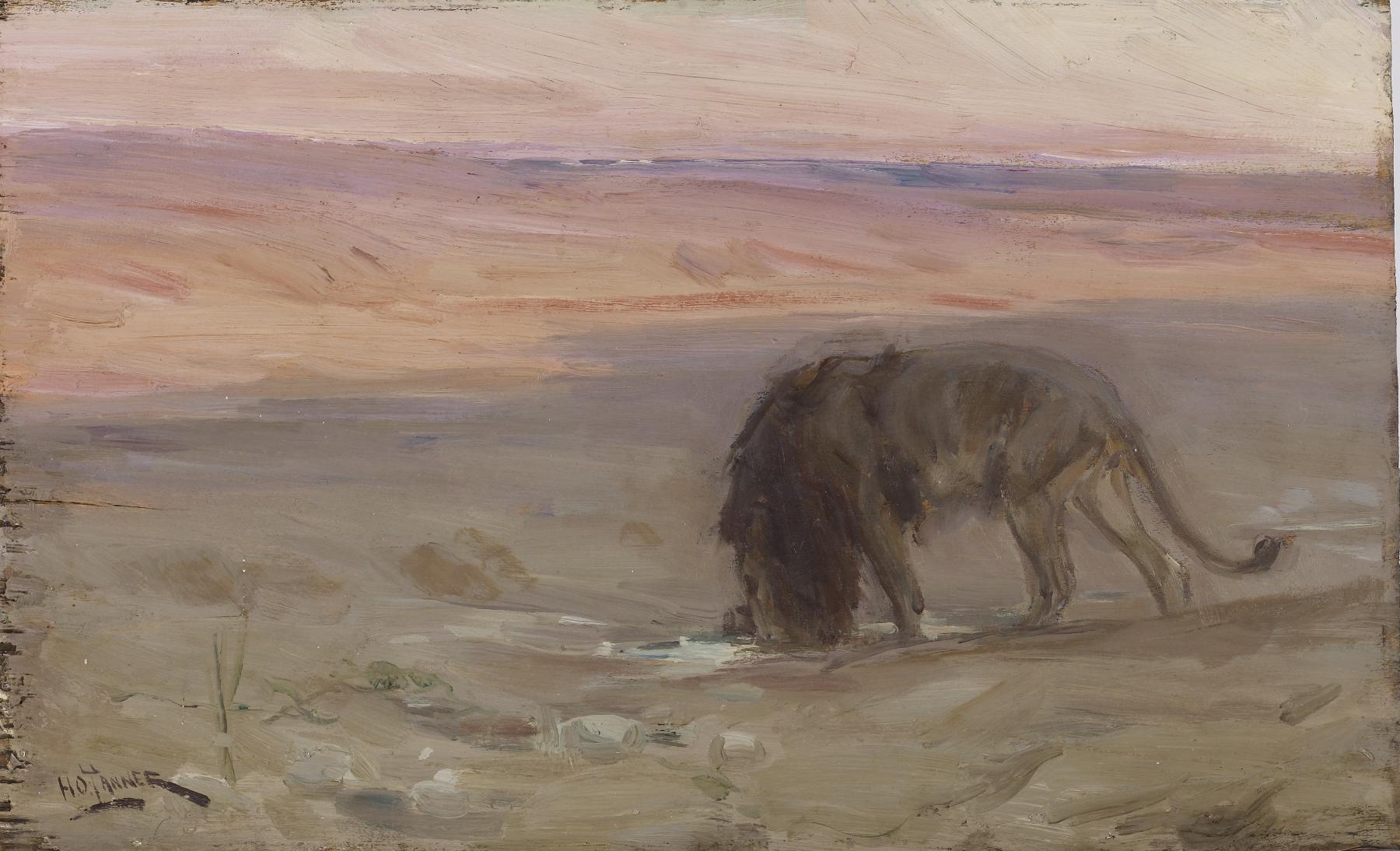 Lions in Art on Twitter "Lion drinking Ossawa Tanner (American, 1859