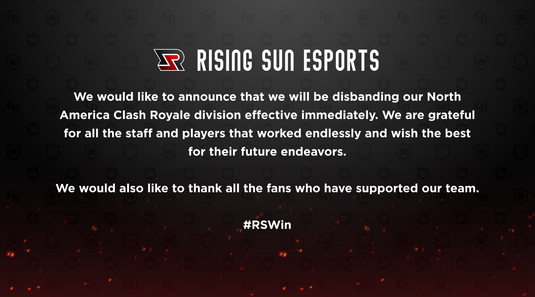 Rising Sun Esports on Twitter "【Announcement】 Announcement regarding