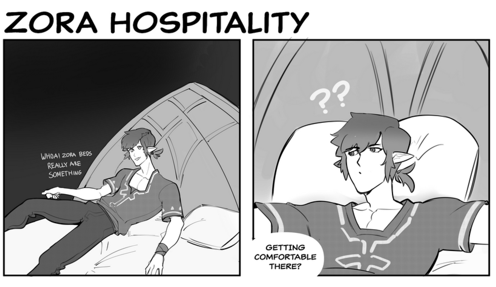 Kaito on Twitter "Link tries out the water beds. A little idea I had