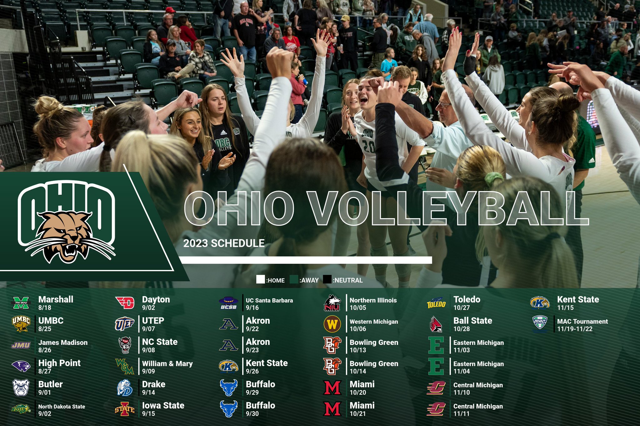 Ohio Volleyball on Twitter "Our 2023 schedule is here! 😎 READ MORE