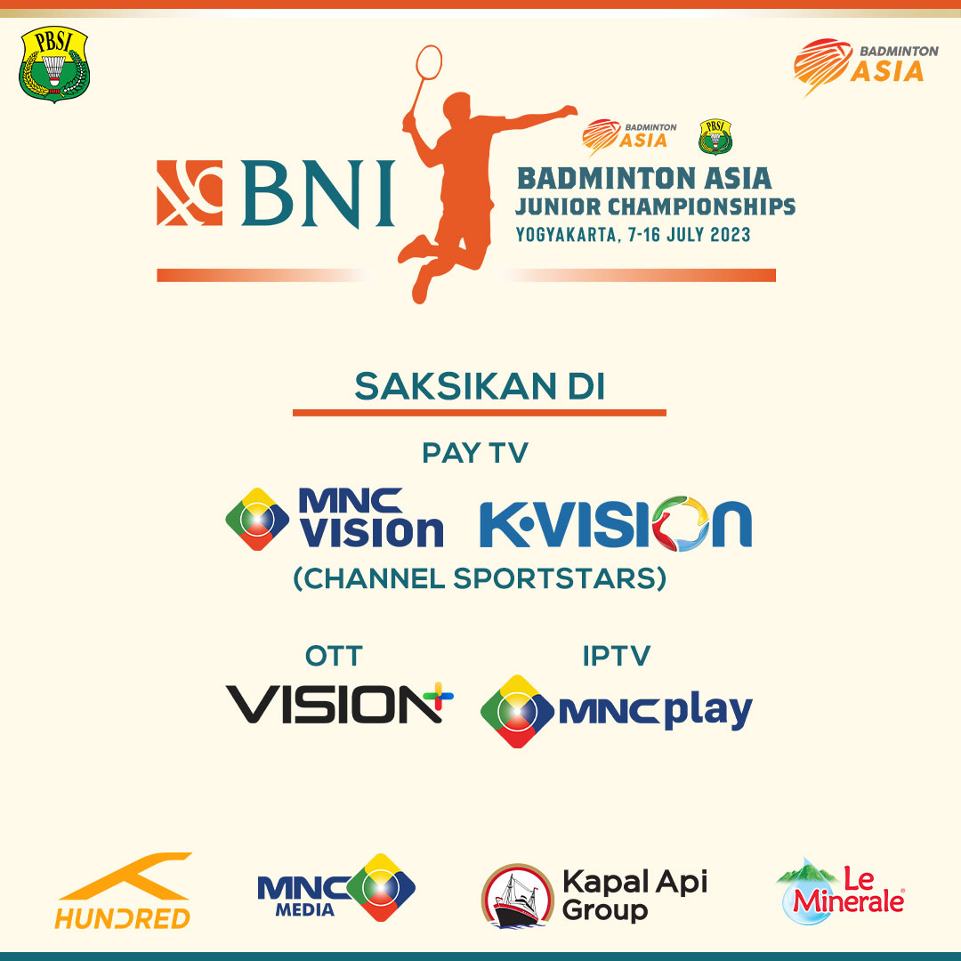 BADMINTON INDONESIA on Twitter "BNI Badminton Asia Junior Championships 2023 akan disiarkan
