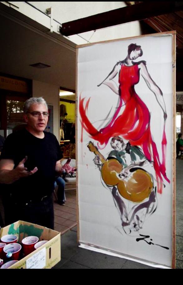 Lee Zimmerman 🌊 on Twitter "Live silk painting https//t.co/RSCmb2Ox99