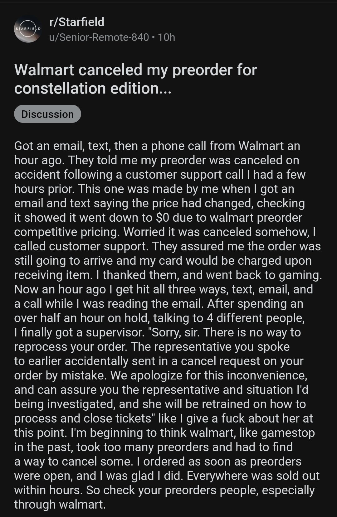 Starfield News on Twitter "PSA Seeing more and more reports of 