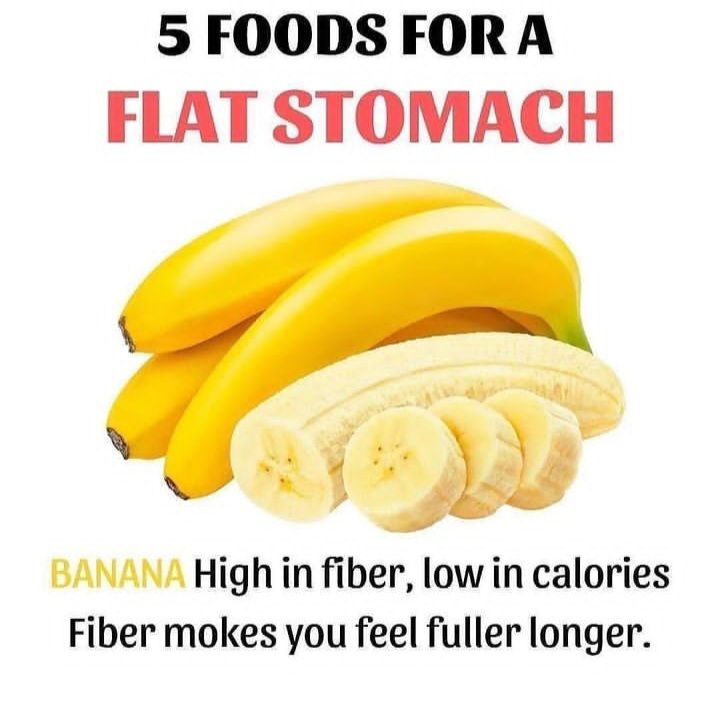 5 Foods For A Flat Stomach... 1. Banana Thread from ᴀʀᴛ ᴏꜰ ᴘʜʏꜱɪQᴜᴇ
