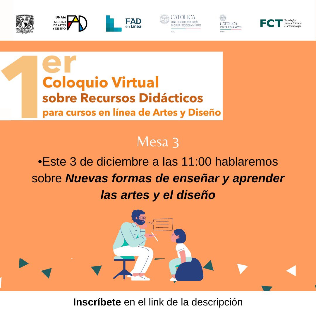 Fad En Línea On Twitter: "Asiste Este 3 De Diciembre A La Mesa 3 Nuevas Formas De Enseñar Y Aprender Las Artes Y El Diseño.🎨🎭🎬 Para Asistir Regístrate En: Https://T.co/Lrydvdriaf Consulta El 1080_x_1080_jpg