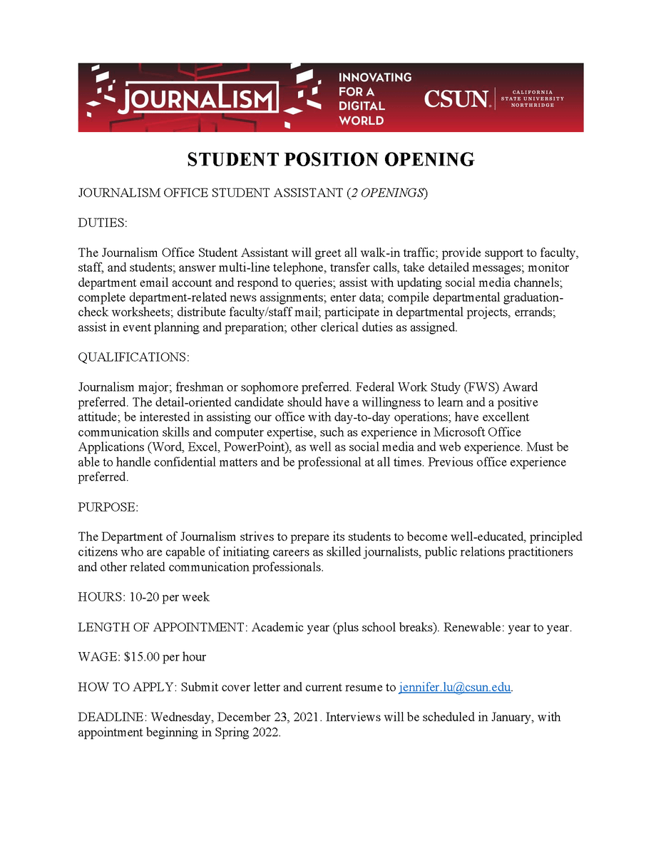 Csun Spring 2022 Schedule Jnewsdesk (@Jnewsdesk) / Twitter