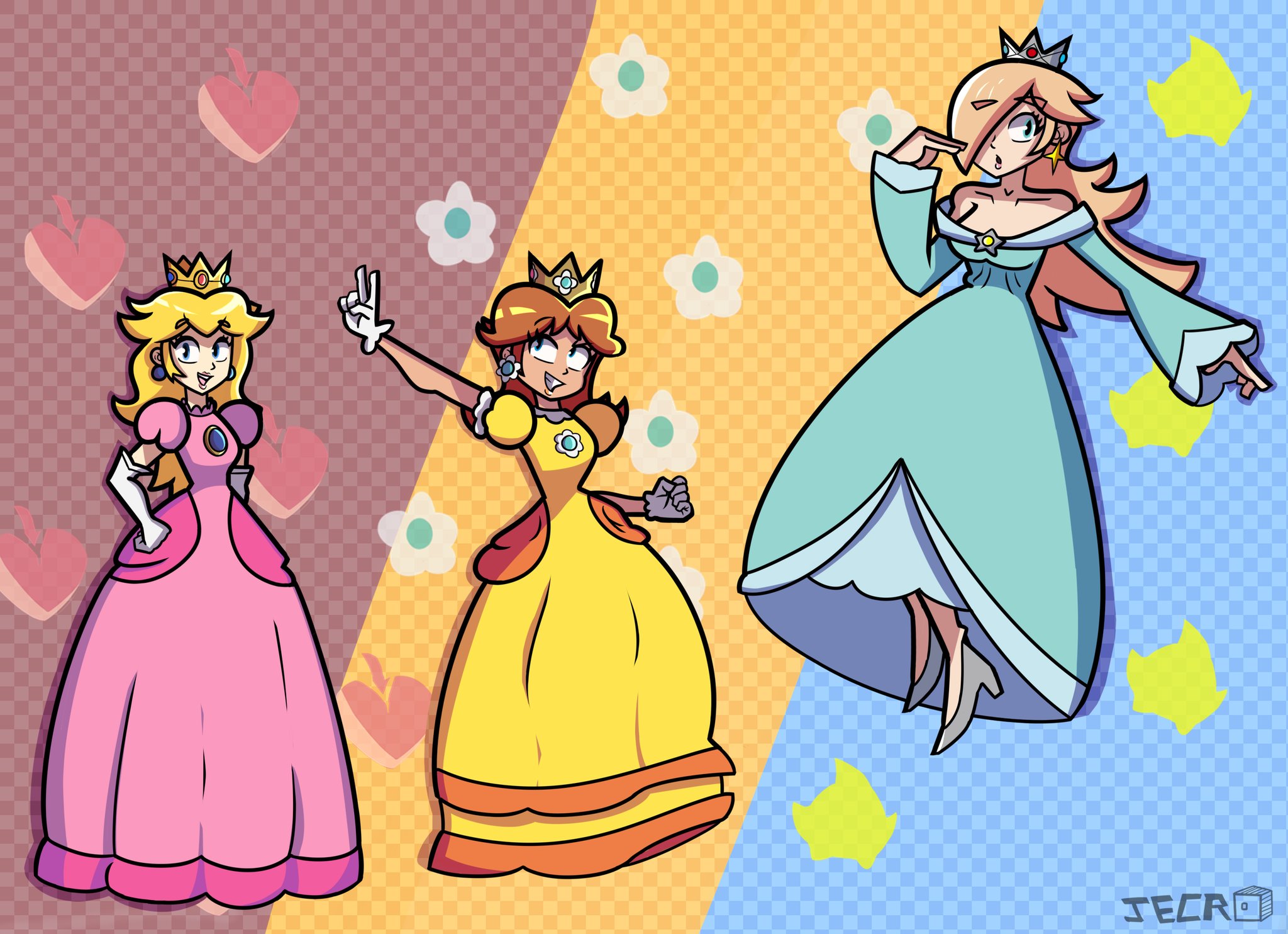 Princess Daisy And Peach And Rosalina