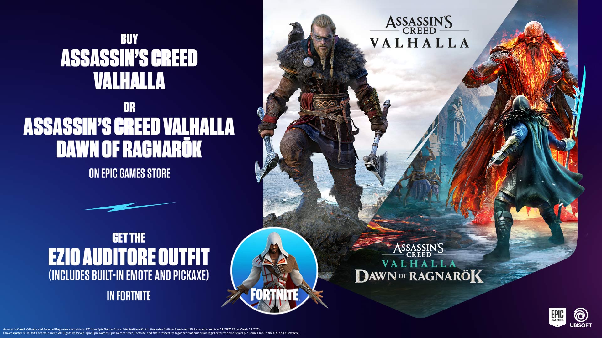Epic Games Store On Twitter: "Purchase Assassin's Creed Valhalla Or Assassin's Creed Valhalla: Dawn Of Ragnarök And You Will Receive The Ezio Auditore Outfit (Includes Built-In Emote And Pickaxe) Https://T.co/Pjq5Umikyb" / Twitter