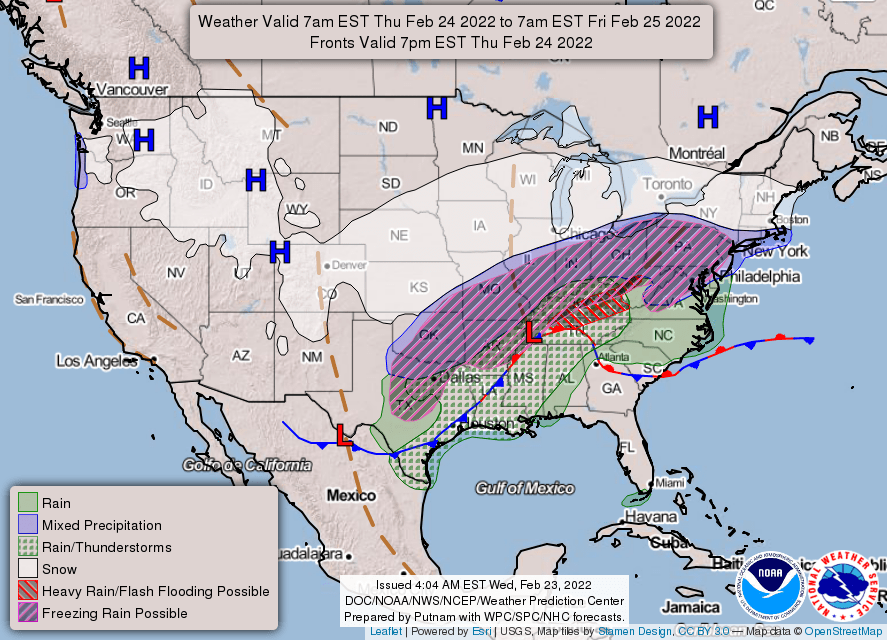 Weather Map For Thursday National Weather Service On Twitter: "A Significant Winter Storm Will Bring Snow And Ice From The Southern Plains To The Ohio Valley Through Thursday Night, With Heavy Snow For The Northeast U.s.