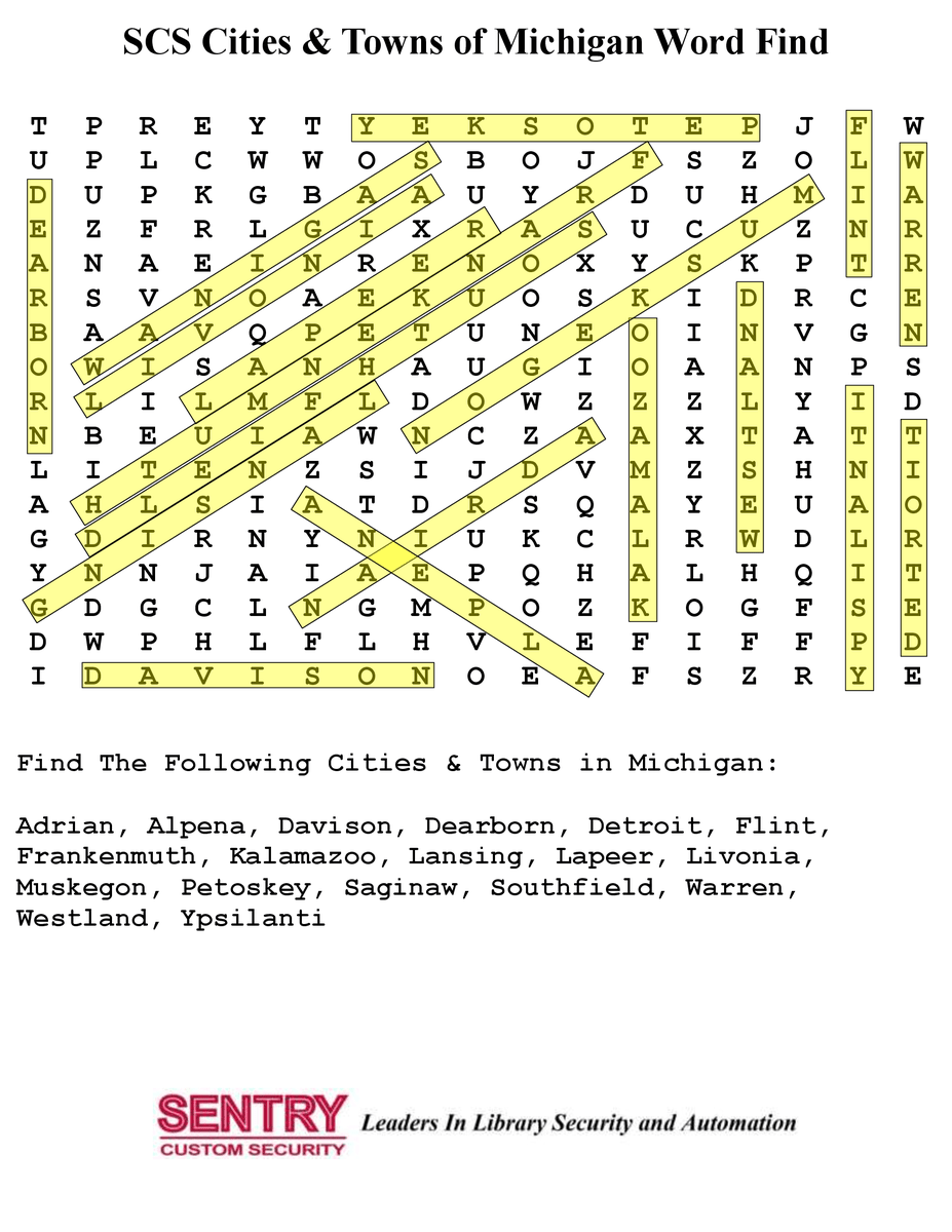 Sentry Custom Security on Twitter "The SCS Crossword Puzzle & Word