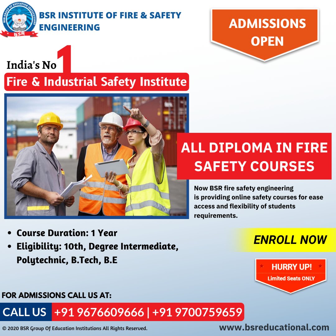 BSR Institute of Fire & Safety Engineering on Twitter "ADMISSIONS OPEN