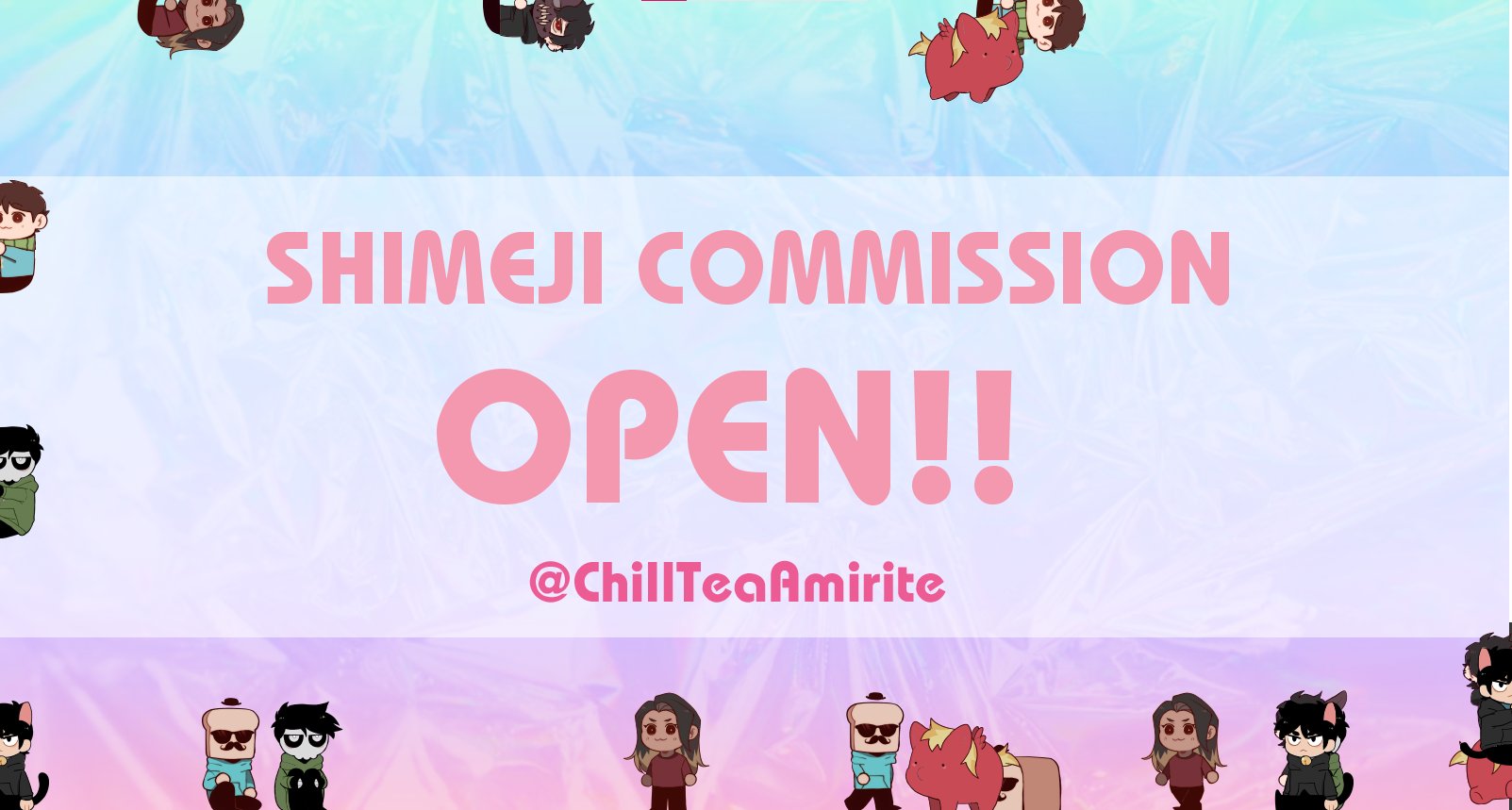 ChillTea🍀☕ on Twitter "Shimeji commission is finally open!!💖 there
