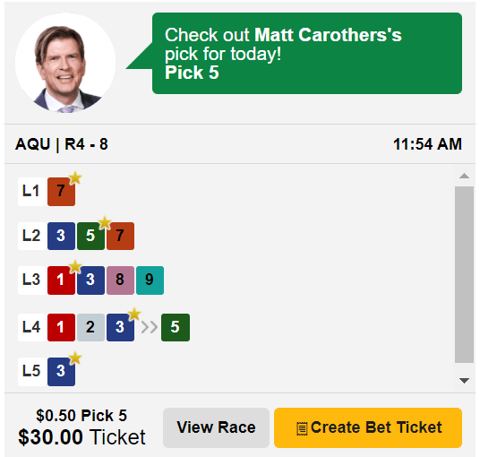 TVG on Twitter "Today's Late Pick 5 sequence at Aqueduct includes the