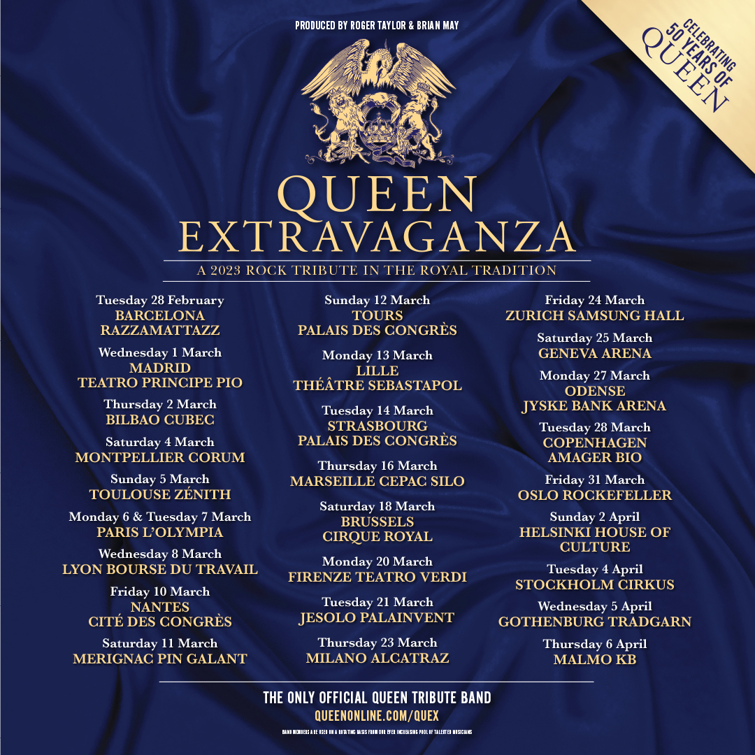 queen 2023 Queen Extravaganza On Twitter: "📢 Queen Extravaganza: Rescheduled European Dates For 2023 The Queen Extravaganza Have Announced Their Rescheduled European Dates For 2023 - All Original Tickets Remain Valid For The New