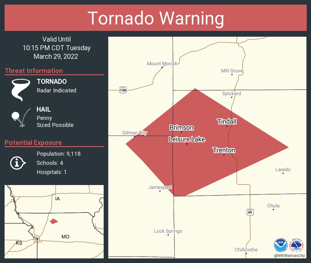 NWS Tornado on Twitter "Tornado Warning continues for Trenton MO, Leisure Lake MO, Edinburg MO