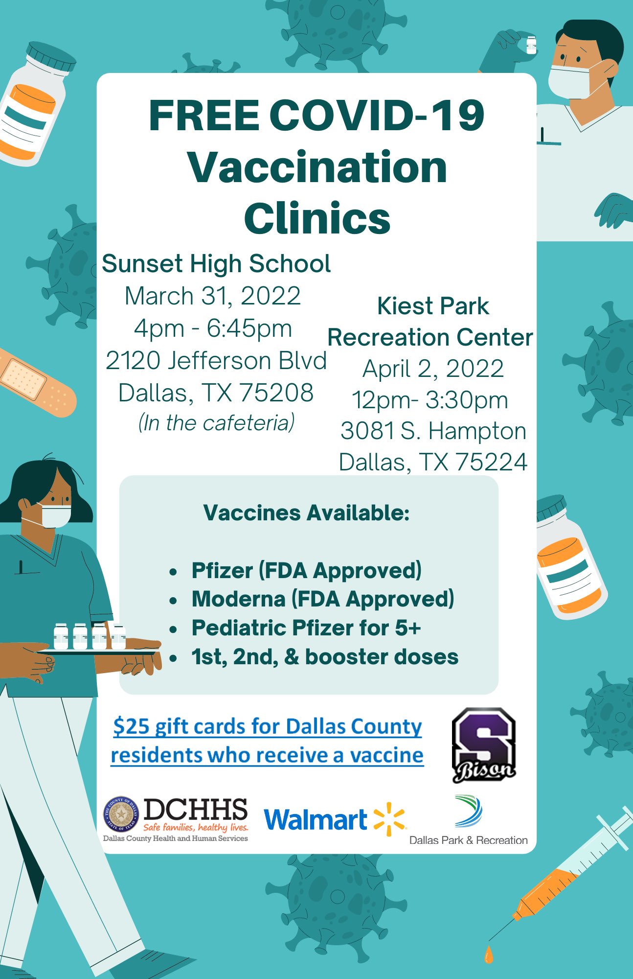 Clay Jenkins on Twitter "Free vaccine clinics will take place tomorrow