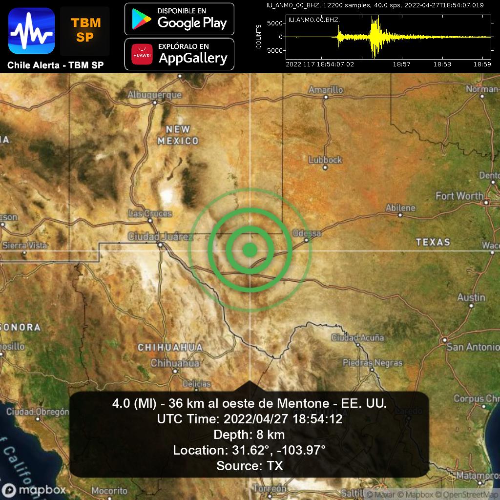 Chile Alerta 🇨🇱⚠🌎 on Twitter "New Earthquake. 🌎 4.0 (Ml) 36 km al