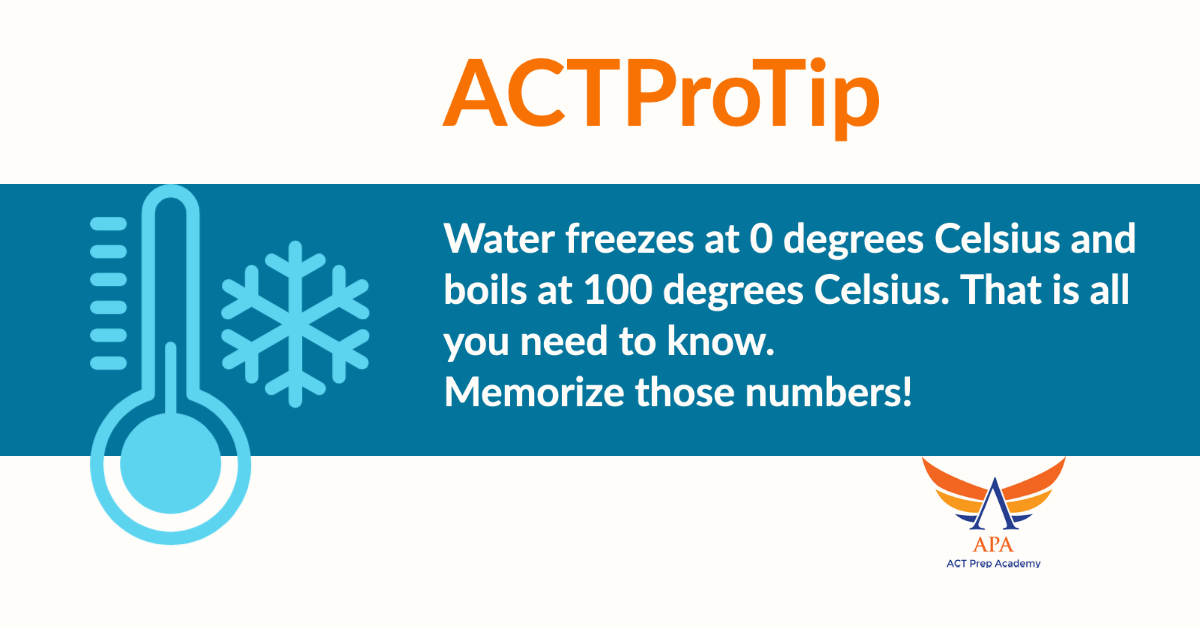 ACT Prep Academy on Twitter "ACTProTip Freezing/Boiling Point of