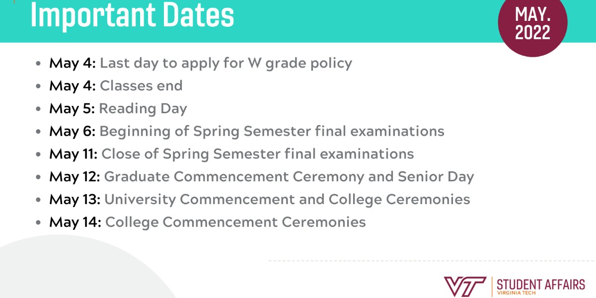 Virginia Tech Spring Semester 2022 Vt Student Affairs (@Studentsatvt) / Twitter