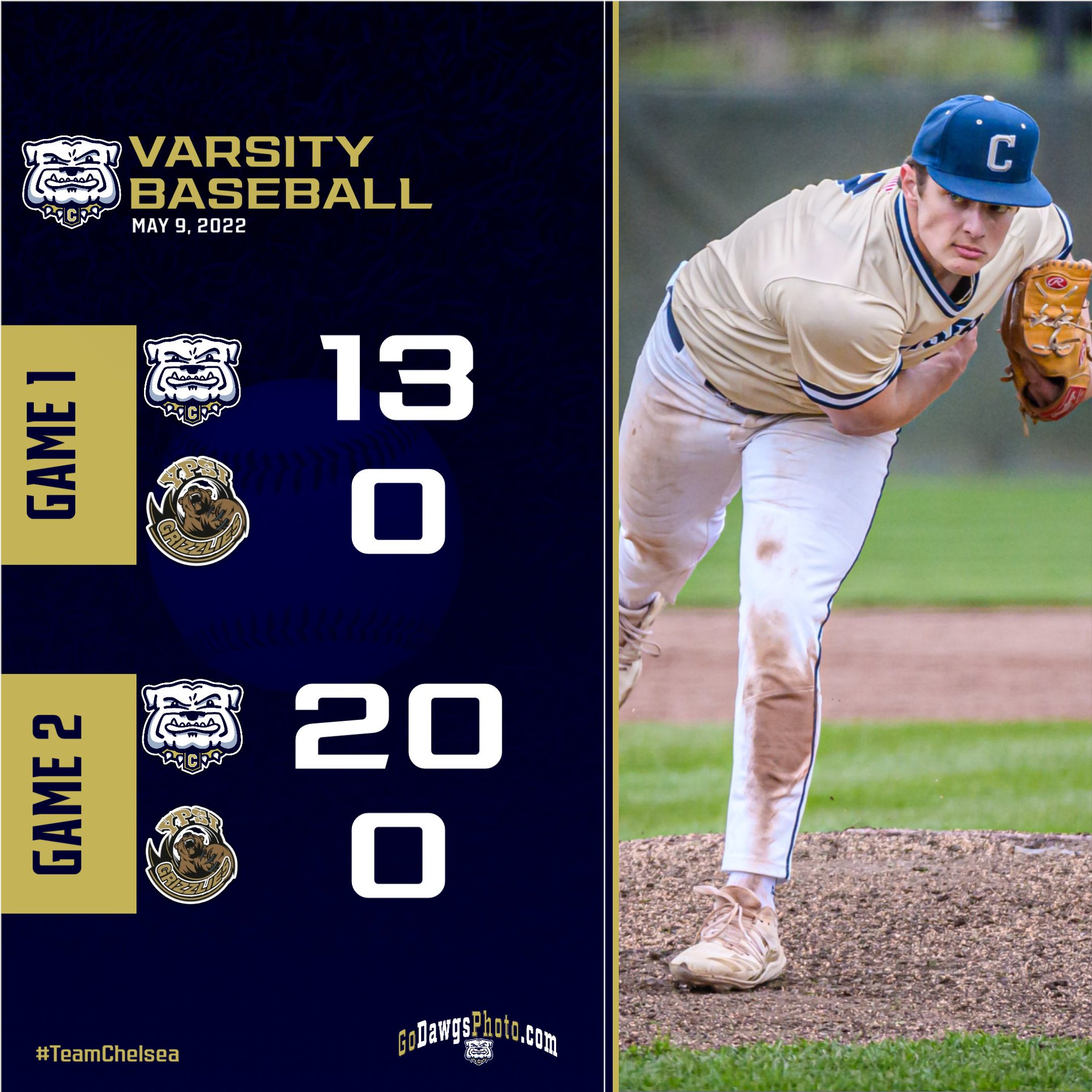 Chelsea Athletics on Twitter "Varsity CHSdugout sweeps Ypsilanti in a