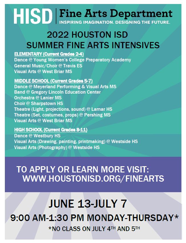 Houston ISD on Twitter "Registration is now open for HISD’s Fine Arts