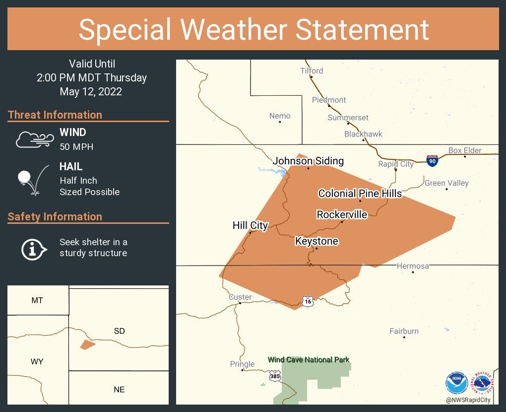 NWS Rapid City on Twitter "A special weather statement has been issued