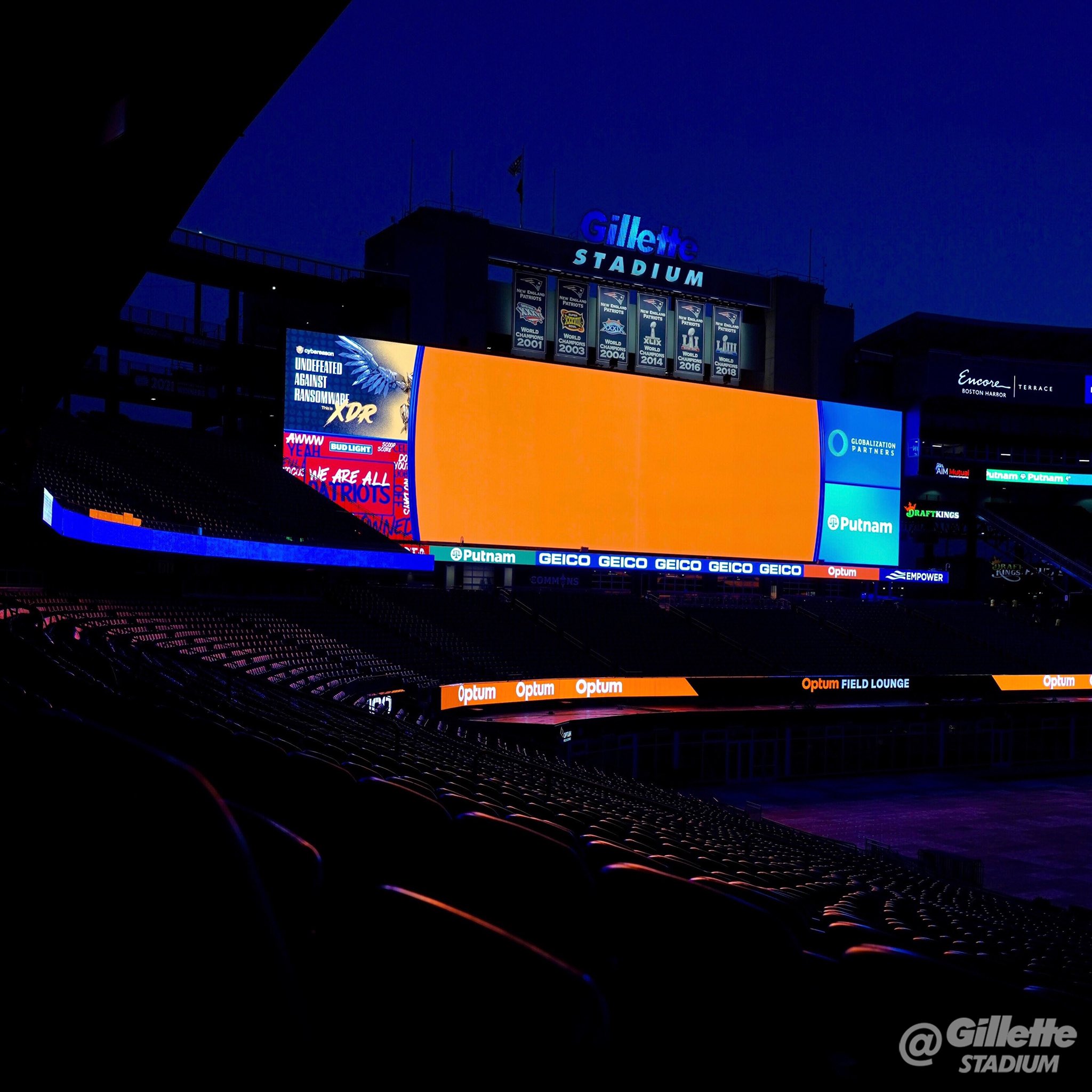 Gillette Stadium on Twitter "Gillette Stadium was lit up in blue and