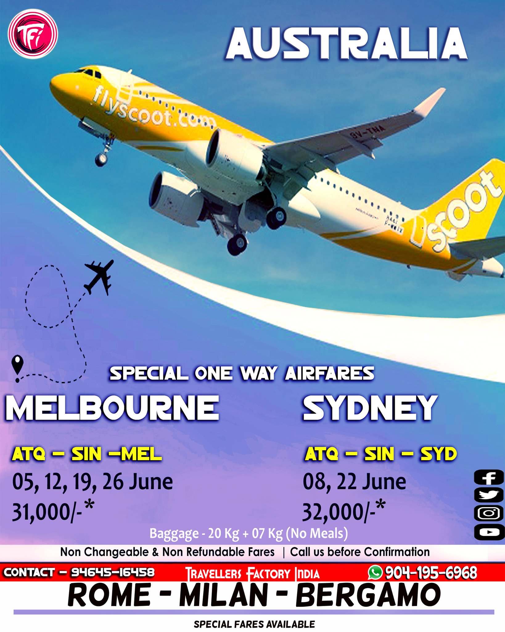 Travellers Factory India on Twitter "Australia Special Airfares with Scoot Airlines With