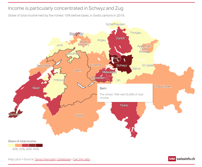 Where the rich people live our interactive map shows wealth distribution in Switzerland