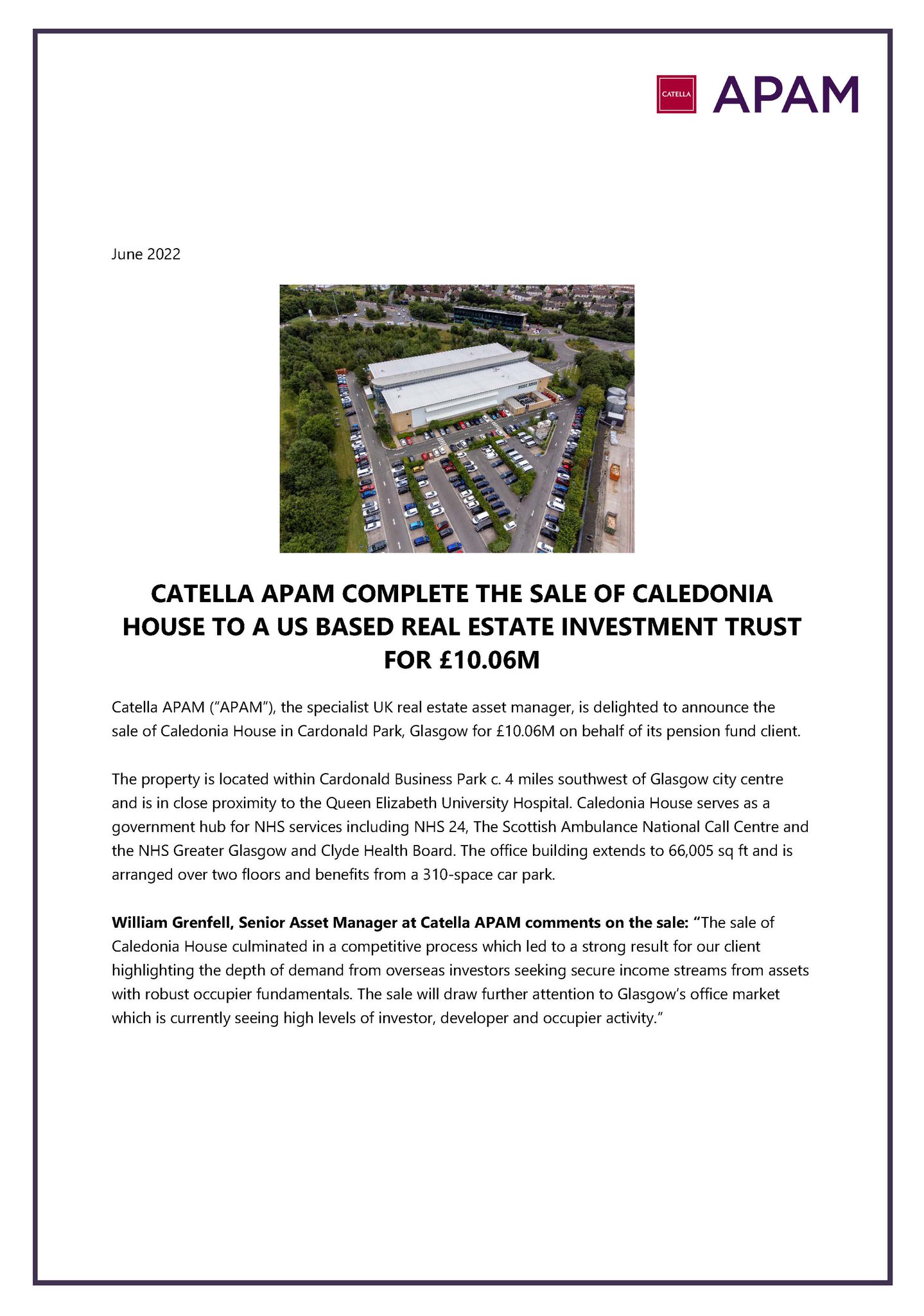 Catella APAM on Twitter "We are delighted to announce the sale of