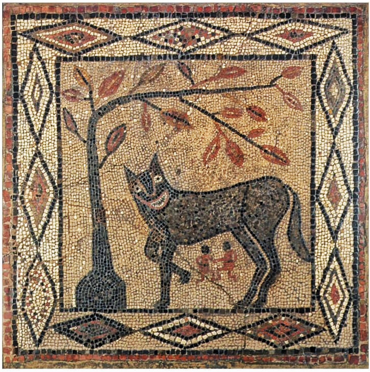 Detail of the Theseus Mosaic from a Roman villa, Loigersfelder near