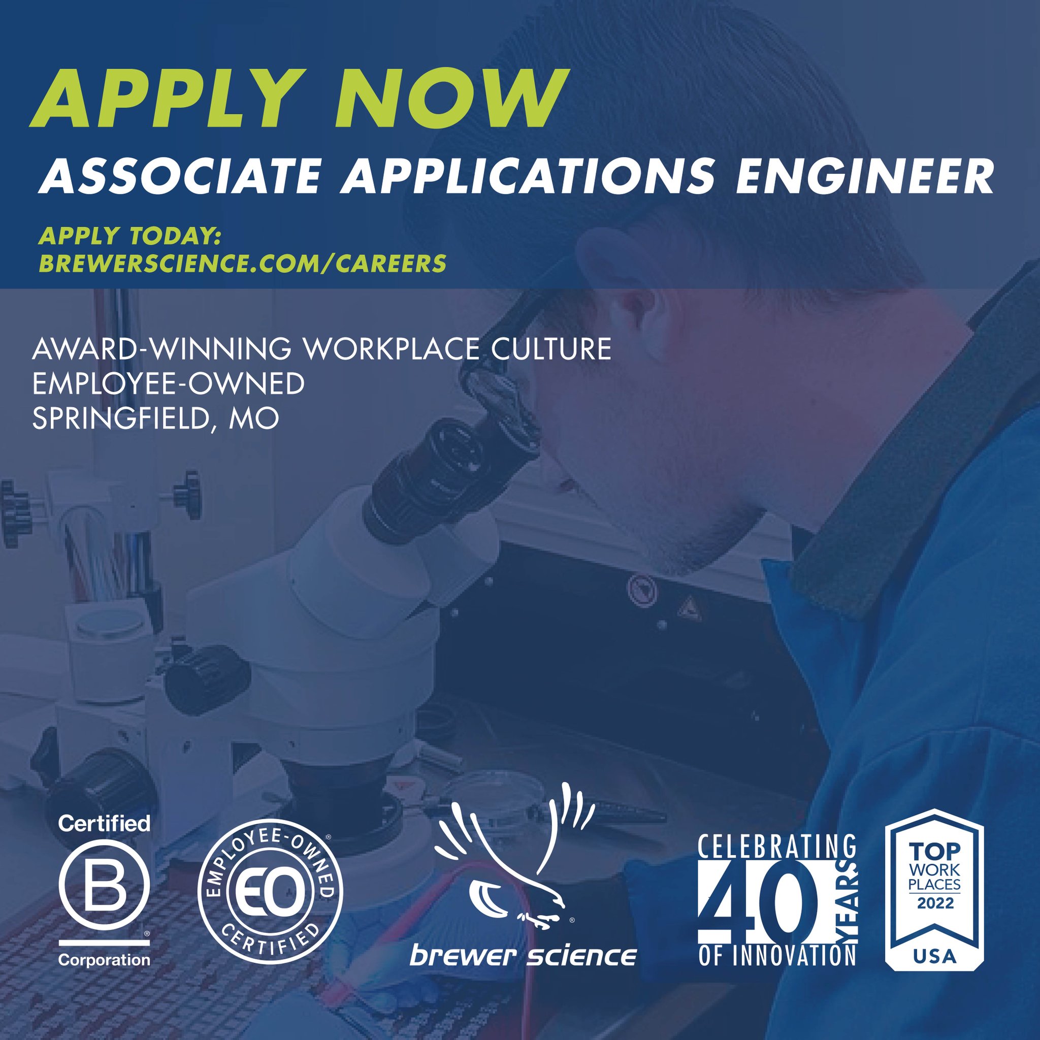 Brewer Science on Twitter "We are looking for an Associate