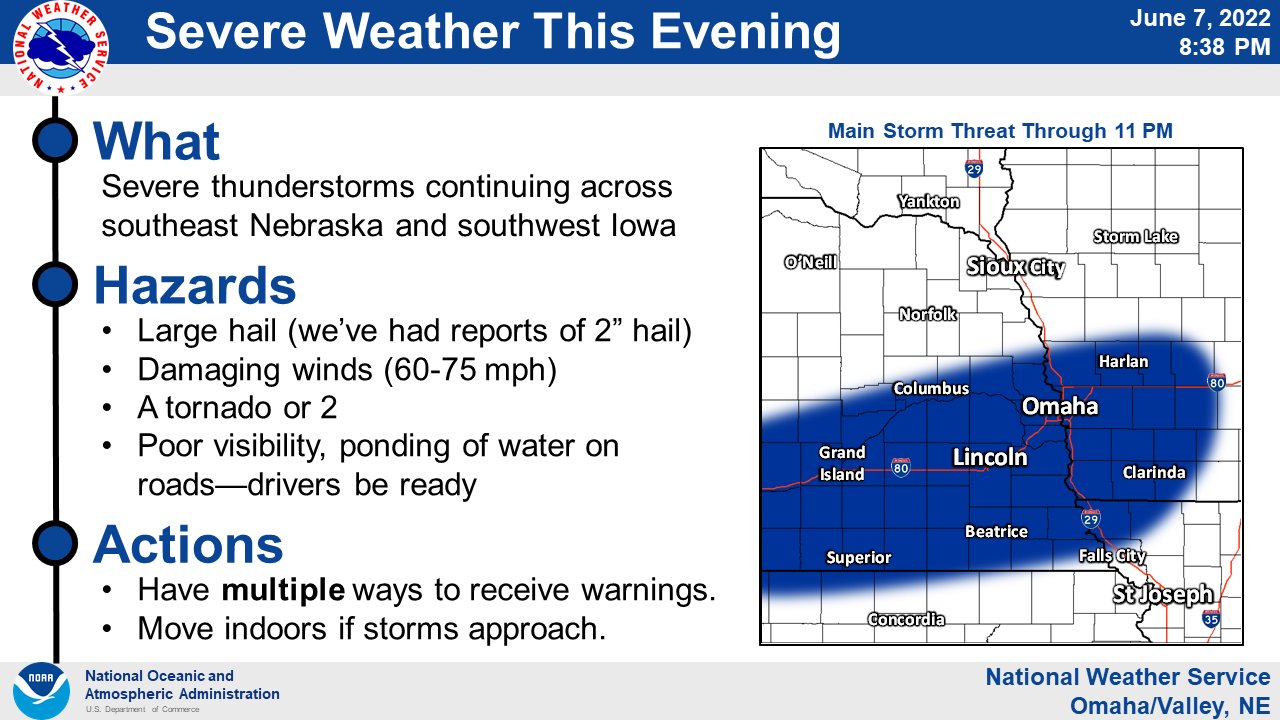 NWS Omaha on Twitter "Several severe thunderstorms continue to move