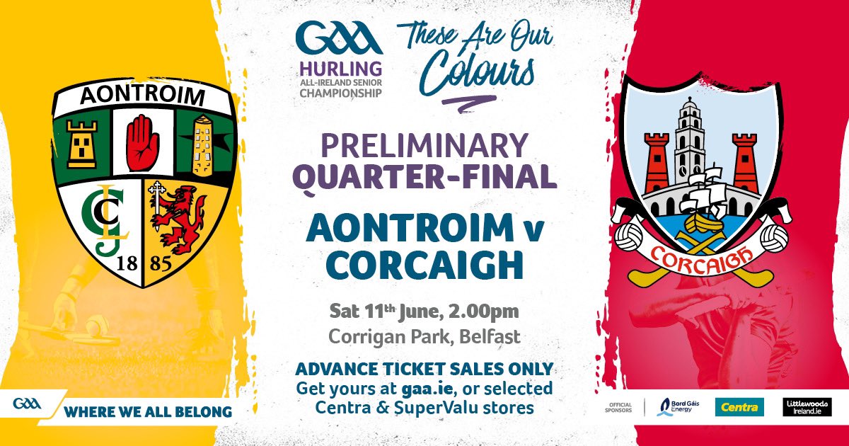 Antrim GAA on Twitter "🟨⬜️ Antrim v Cork 🟥⬜️ Our Hurlers return to the