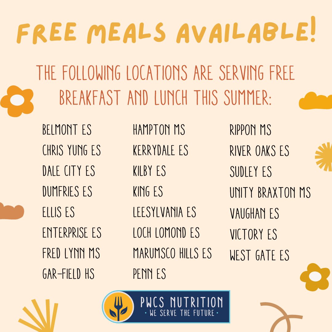 PWCS Nutrition on Twitter "Have you been to one of our Summer Meal