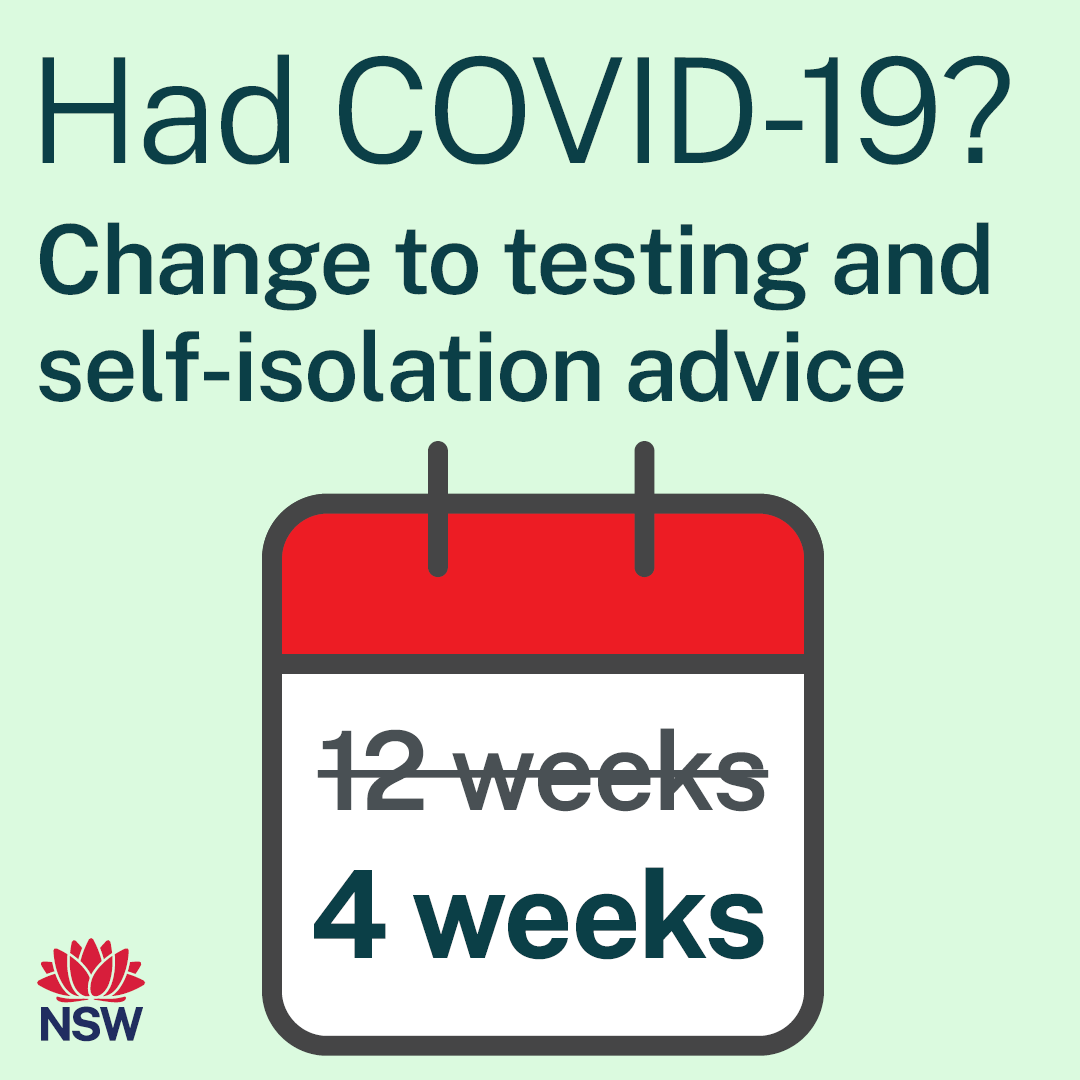 NSW Health on Twitter "Had COVID19? Testing and selfisolation advice