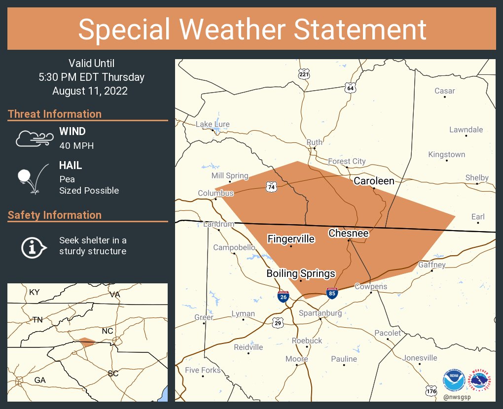 NWS GSP on Twitter "A special weather statement has been issued for