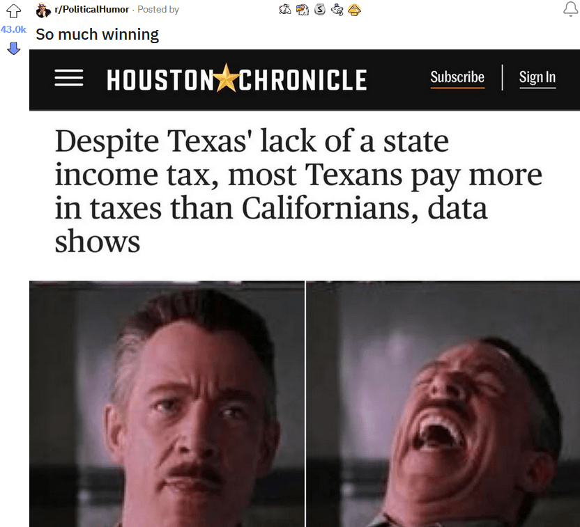 The Left Can't Meme on Twitter "People from Texas must be doing an