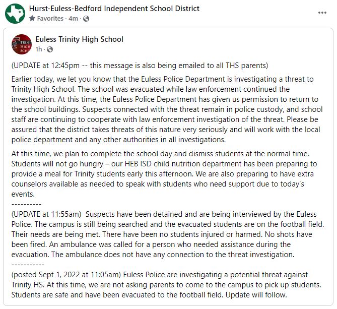 Euless Police on Twitter "HurstEulessBedford Independent School