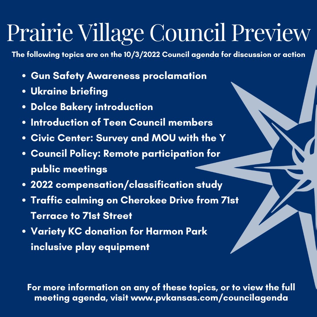Prairie Village on Twitter "The Prairie Village City Council will meet
