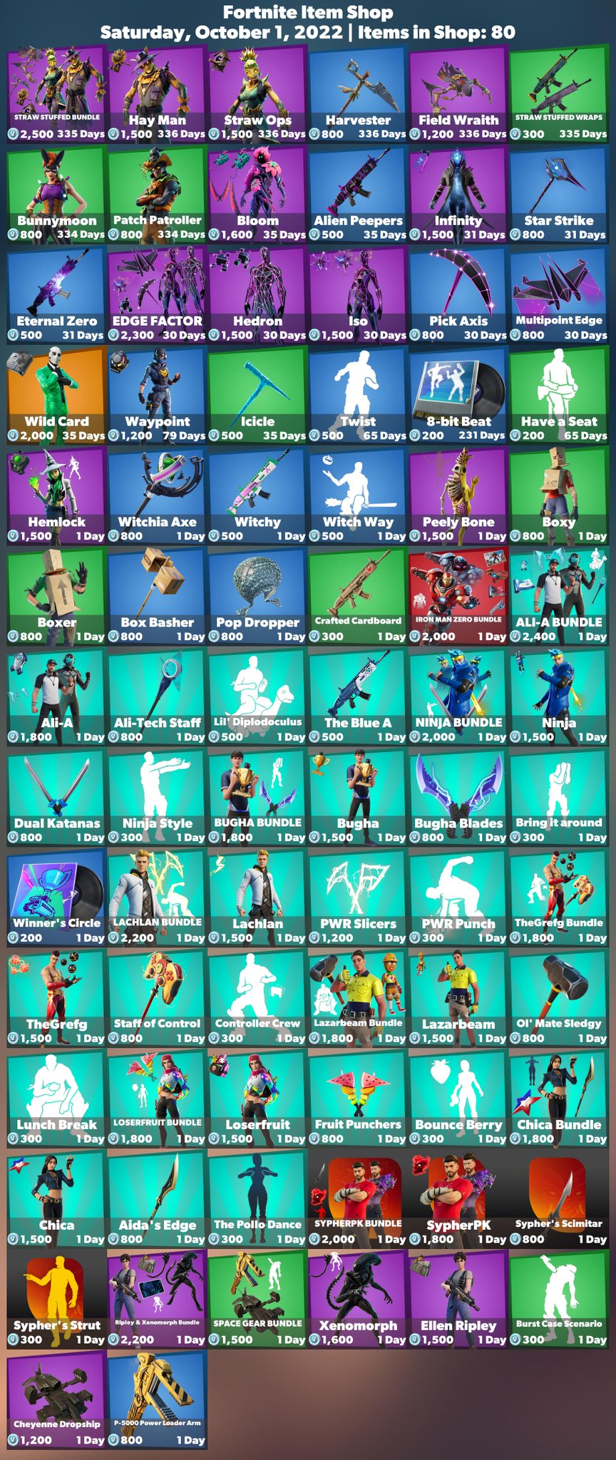iFireMonkey on Twitter "🛒 Fortnite Item Shop ⏰ Saturday, October 1