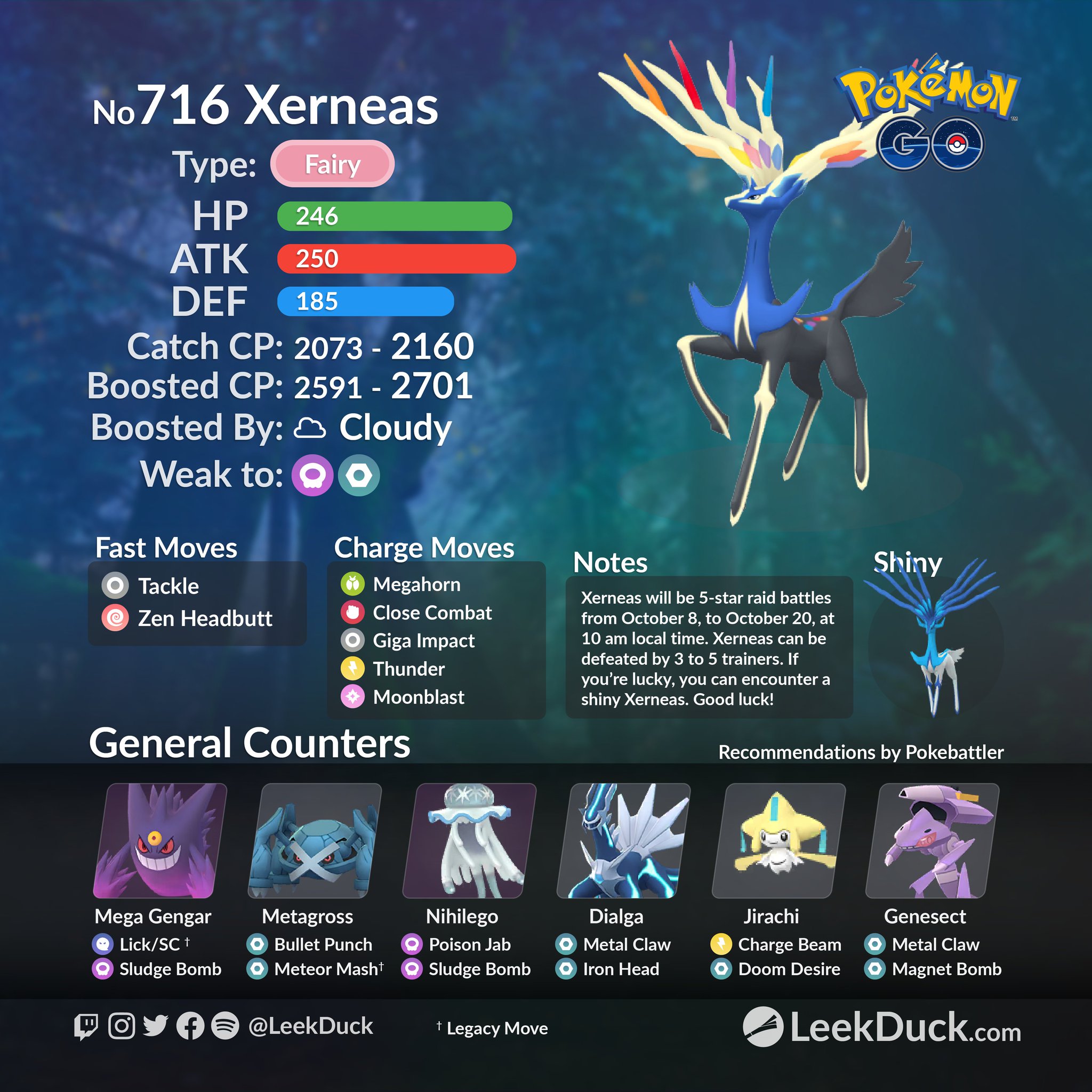 Leek Duck on Twitter "Xerneas returns to 5star raids on October 8, at