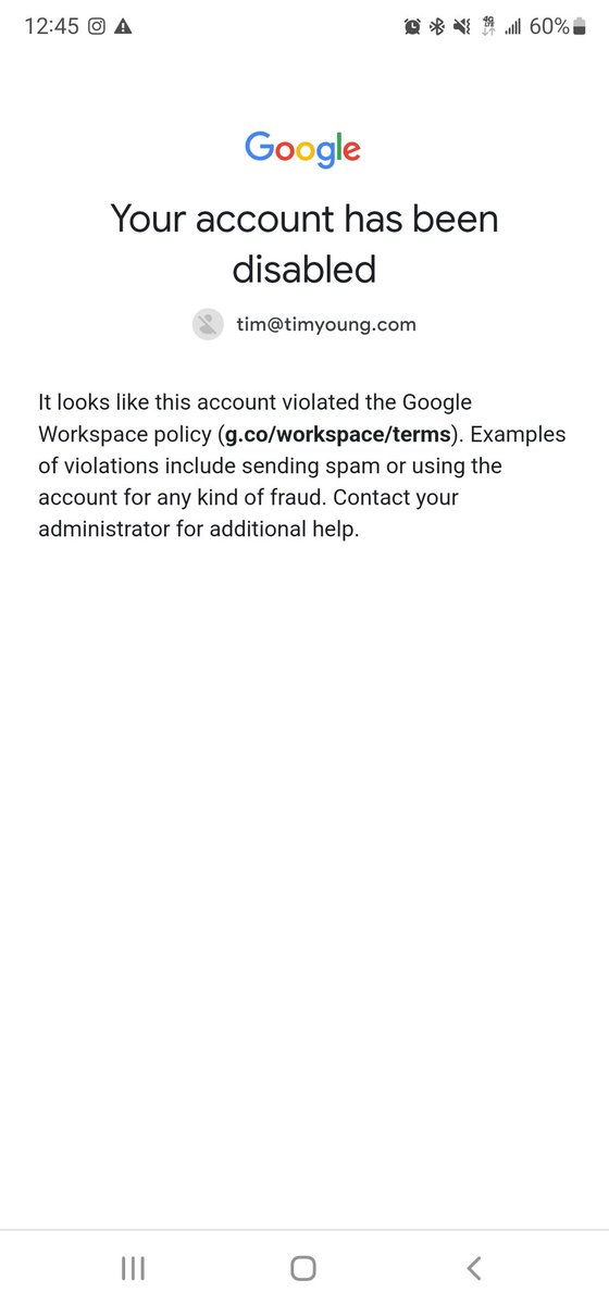 Tim Young on Twitter "Would love to know why my work email, tim