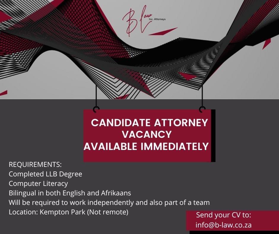 The Legal Corner South Africa 🇿🇦 on Twitter "📍 Candidate attorney vacancy https//t.co