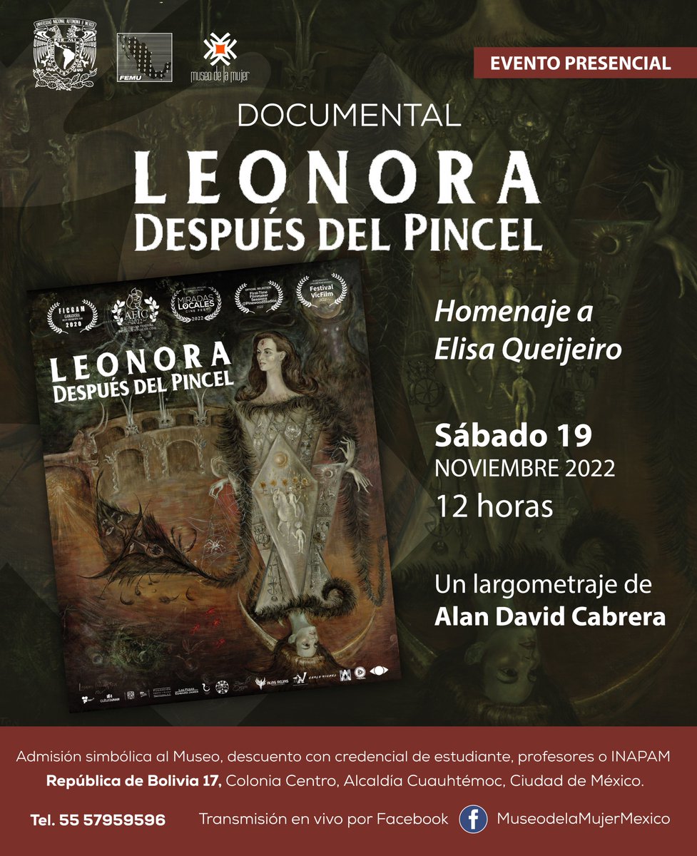 Museo de la Mujer on Twitter ""Leonora después del pincel", una