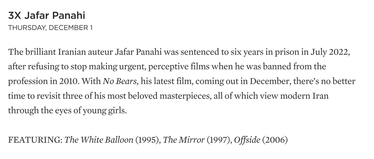 Janus Films on Twitter "RT criterionchannl 3X Jafar Panahi 📽️ Coming