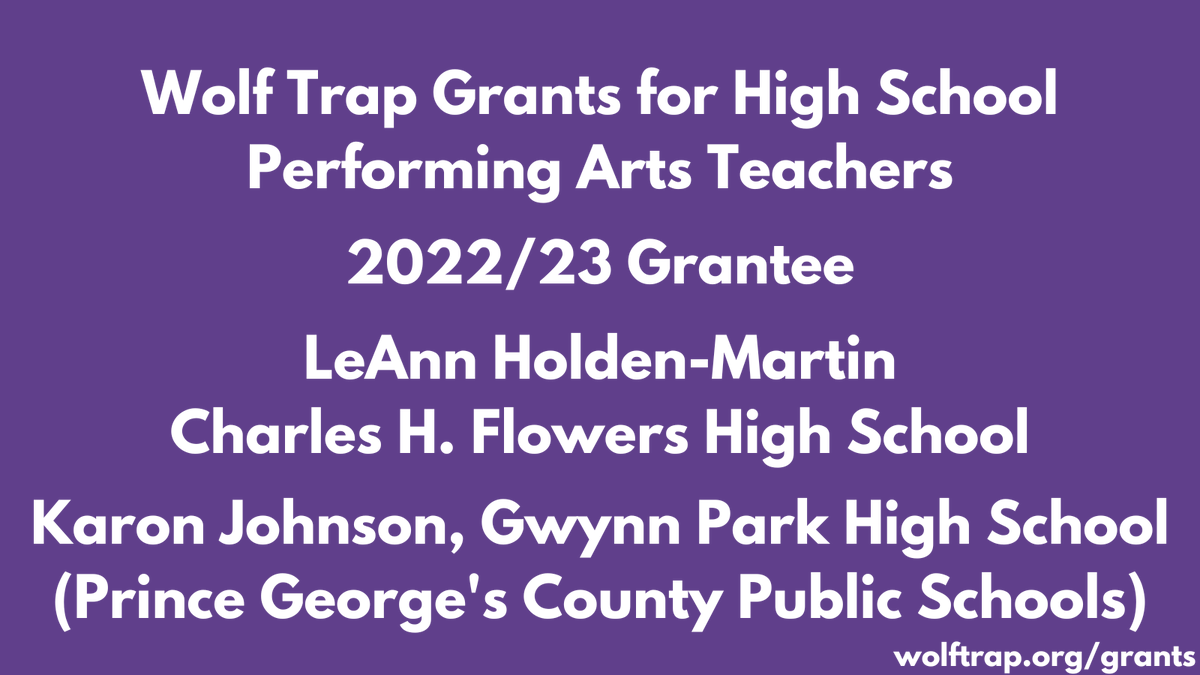 Wolf Trap Education on Twitter "Congratulations to Wolf Trap Grants