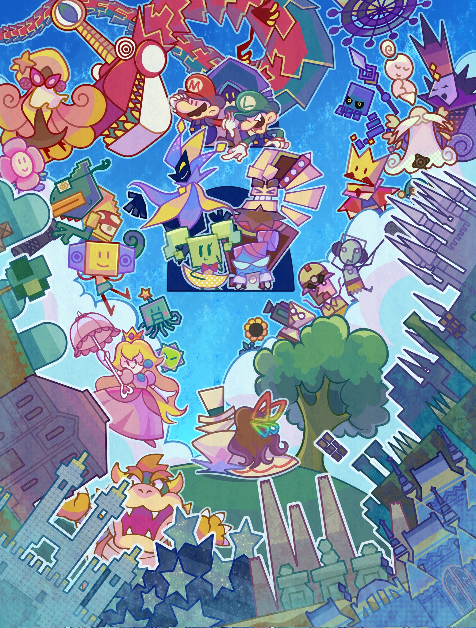 哳啦KIA on Twitter "super paper mario art design（3/6） superpapermario 