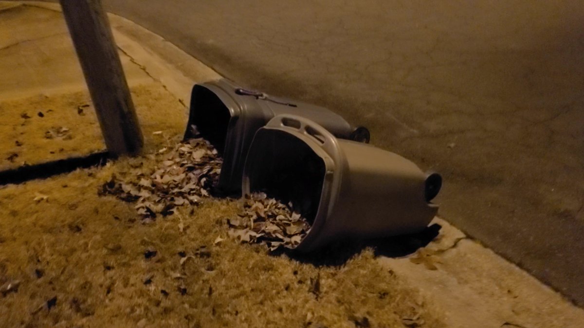 Little Rock Storm on Twitter "Trash bins blown over as cold front